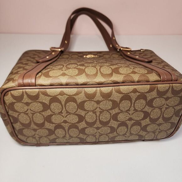 NWT COACH CN328 Signature Canvas/Leather ASHTON TOTE Shoulder Saddle - Picture 7 of 8